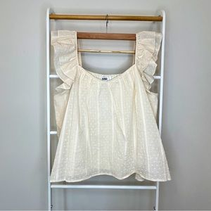 BB Dakota Cream Swiss Dot Top